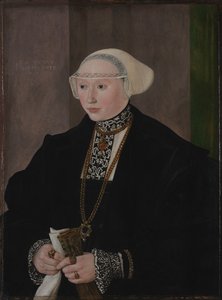 1545年、フライベルクの妻、マリア・キッチャーの肖像 作： Hans Muelich or Mielich