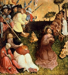 庭での祈り、Wurzach Altarpiece のパネル 作： Hans Multscher
