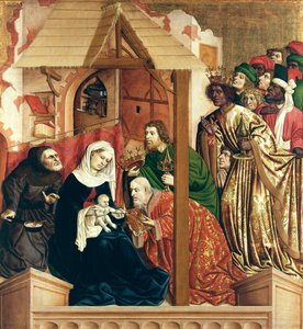 賢者の礼拝。ヴルツァッハ祭壇の翼、1437 作： Hans Multscher