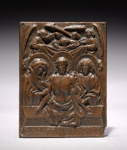聖母マリアと聖ヨハネ、1427-1467によってサポートされている死んだキリスト。 作： Hans Multscher