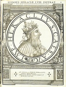 Ileraclius、ローマの東西の指揮官、古代硬貨の最も真実な画像から、ルドルフヴィッセンバッハによって彫刻、チューリッヒアンドレアスゲスナーによって印刷1 作： Hans Rudolf Manuel Deutsch