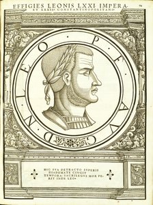 1559チューリッヒのアンドレアスゲスナーが印刷したルドルフヴィッセンバッハの彫刻である、古代の硬貨のローマの東西の真の画像からの4頭のライオンの彫刻