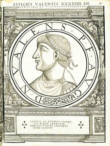 1559年にチューリッヒのアンドレアスゲスナーによって印刷されたルドルフヴィッセンバッハの彫刻で、古代の硬貨のローマの東西の正真正銘の画像を司る強力なイラスト 作： Hans Rudolf Manuel Deutsch