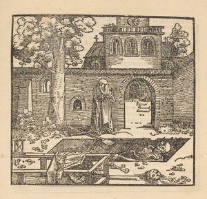 お墓で泣く女性 作： Hans Schäufelein (possibly)