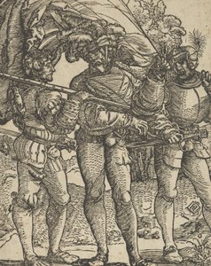 各サイドコピーでランスケネが並ぶ旗手。 作： Hans Schäufelein the Elder