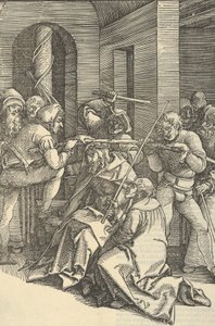 私たちの主イエス・キリストの情熱の鏡、1507年からの茨で冠をかぶったキリスト。 作： ハンス・シャウフェライン（父）