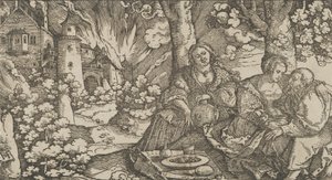 ロトと彼の娘たち、カリフォルニア州。 1530年。 作： ハンス・シャウフェライン（父）