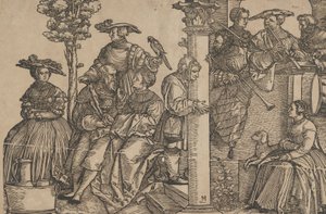 ミュージシャンと傍観者。 作： Hans Schäufelein the Elder