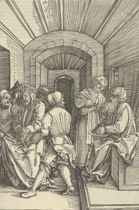 手を洗うピラト、「主イエス・キリストの受難の鏡」より、1507年。 作： ハンス・シャウフェライン（父）