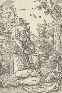 ピラマスとシスベ、カリフォルニア州。 1509-10。 作： Hans Schäufelein the Elder