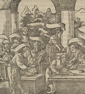 甲冑の製作、Hymmelwagen on who live well..., 1517. 作： Hans Schäufelein the Elder
