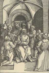 私たちの主イエス・キリストの情熱の鏡からのキリストの嘲笑、1507. 作： Hans Schäufelein the Elder