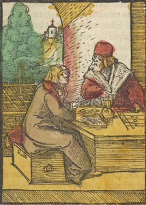 Das Plenarium、1517年からの金持ちと家政婦のたとえ話、2。 作： ハンス・シャウフェライン（父）