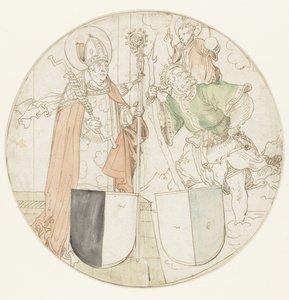 それぞれ紋章のある聖クリストファーとエラスムス 作： Hans Sebald Beham (possibly)