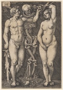 アダムとイブ、1543 作： Hans Sebald Beham