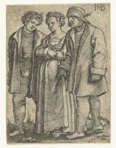 新郎新婦と新婦の父 農民の結婚式の行列（シリーズタイトル） 作： Hans Sebald Beham