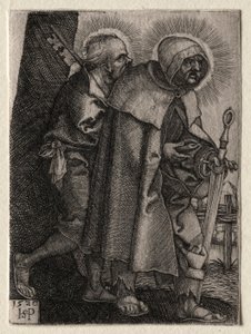 キリストと使徒：セントピーターとセントポール、1520年。 作： Hans Sebald Beham