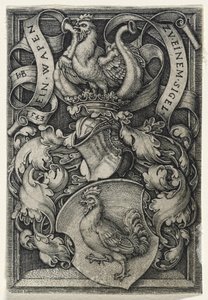 コックの紋章、1543年（敷設紙に彫刻） 作： Hans Sebald Beham