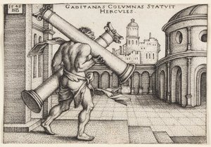 ヘラクレスの柱を持つヘラクレス 作： Hans Sebald Beham