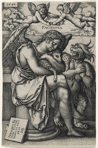 忍耐（Die Geduld）、1540（敷設紙への彫刻） 作： Hans Sebald Beham
