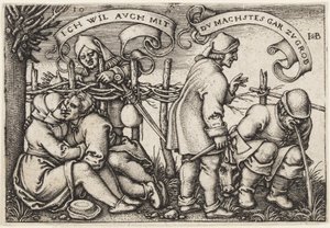生け垣の後ろの農民 作： Hans Sebald Beham