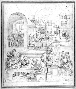 科学、芸術、商業（ペンとインク 作： Hans Sebald Beham