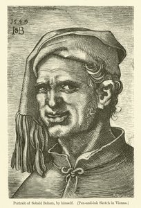 ドイツの画家で版画家のセバルドベハムの自画像 作： Hans Sebald Beham