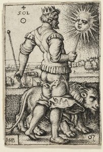 太陽、プレート 4 から The Seven Planets with the Zodiacs 作： Hans Sebald Beham