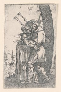 バグパイプ奏者 作： Hans Sebald Beham