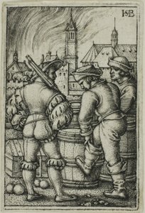火薬樽付近の警備員 作： Hans Sebald Beham