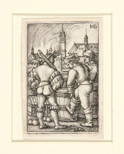 パウダーキャスクの近くの警備員 作： Hans Sebald Beham