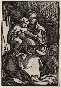 テントの下の聖家族 作： Hans Sebald Beham