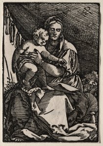 テントの下の聖家族。 作： Hans Sebald Beham