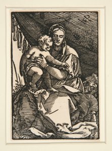 天蓋の下の聖家族 作： Hans Sebald Beham