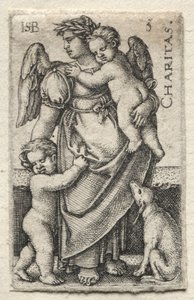神の知識と七つの枢機卿の美徳: 慈善 - Charitas 作： Hans Sebald Beham