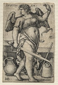 神の知識と7つの主要な美徳：正義-正義。 作： Hans Sebald Beham