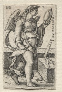 神の知識と7つの主要な美徳：プルデンス-プルデンシア。 作： Hans Sebald Beham