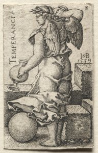 神の知識と7つの主要な美徳：禁酒-テンペランシア。 作： Hans Sebald Beham