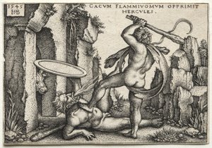 ヘラクレス、巨大なカカスを殺す 作： ハンス・セバルド・ベハム