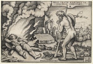 火刑台上のヘラクレス、1548年。 作： ハンス・セバルド・ベハム