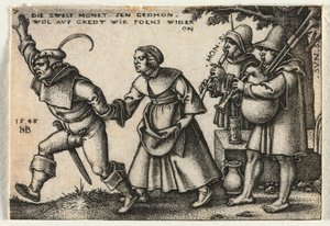 農民の結婚式または12ヶ月：第7号、1546。 作： Hans Sebald Beham