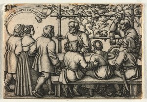 農民の結婚式または12ヶ月：第8号、1546。 作： Hans Sebald Beham