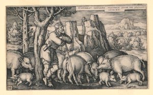 豚の放蕩息子 作： Hans Sebald Beham