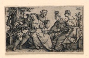 二組の夫婦と道化師 作： Hans Sebald Beham