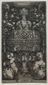 子供の華やかな花瓶、1531年。 作： Hans Sebald Beham