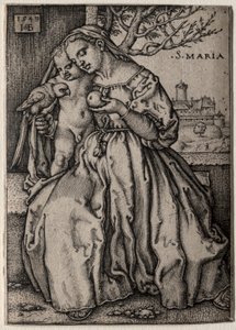 オウムと聖母 作： Hans Sebald Beham