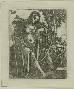 ハープを持つ女性 作： Hans Sebald Beham