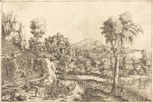 ぶどう畑のある風景、1559年。 作： Hans Sebald Lautensack