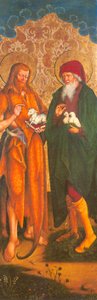 ドイツ語：Johannes der Täufer und Joachim 洗礼者ヨハネスとヨアヒム - Inzigkofen Altar 作： ハンスとヤコブ・シュトリュブ