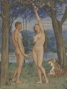 アダムとイブ 作： Hans Thoma